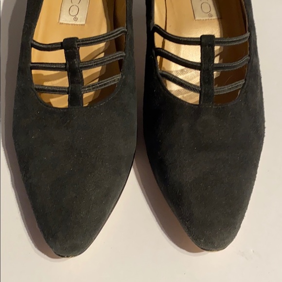 Vintage Black Suede Leather Designer Heels!!! - Picture 5 of 6